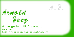 arnold hecz business card